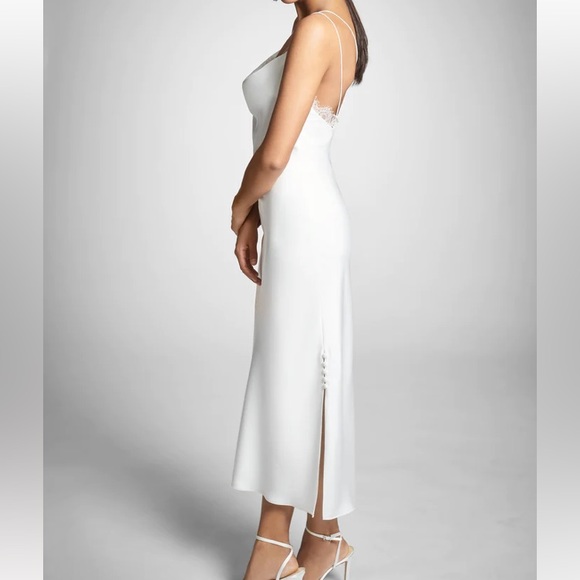 NWT Sachin + Babi Ivory Satin Crepe and Lace Dylan Dress - Sz 4 - Picture 3 of 14